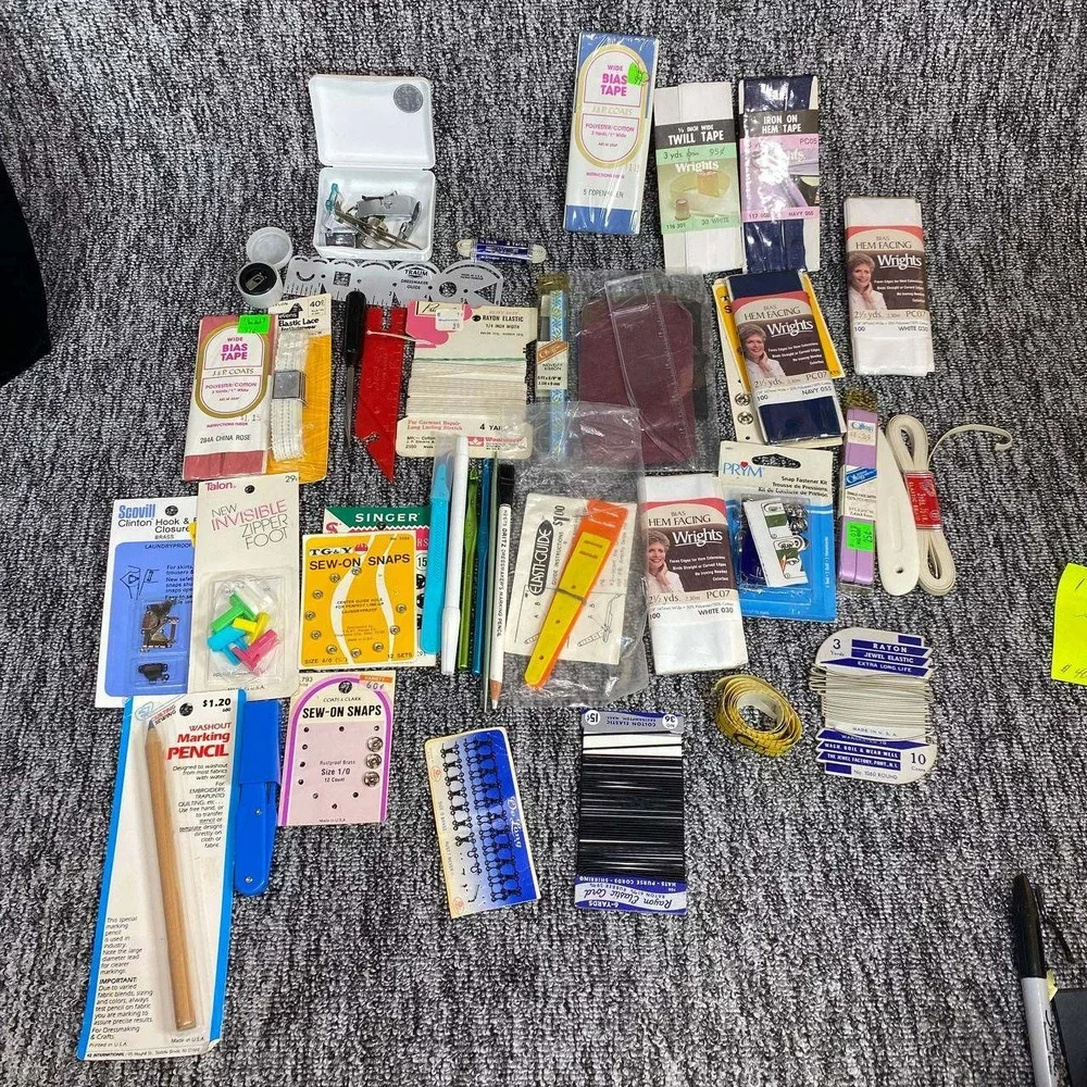 Singer Wrights Vintage Sewing Notions Lot Unisex OS Mixed Retro Craft‎ Supplies